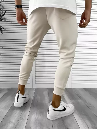 Pantaloni de trening bej, silon, conici 12376 29-4.1